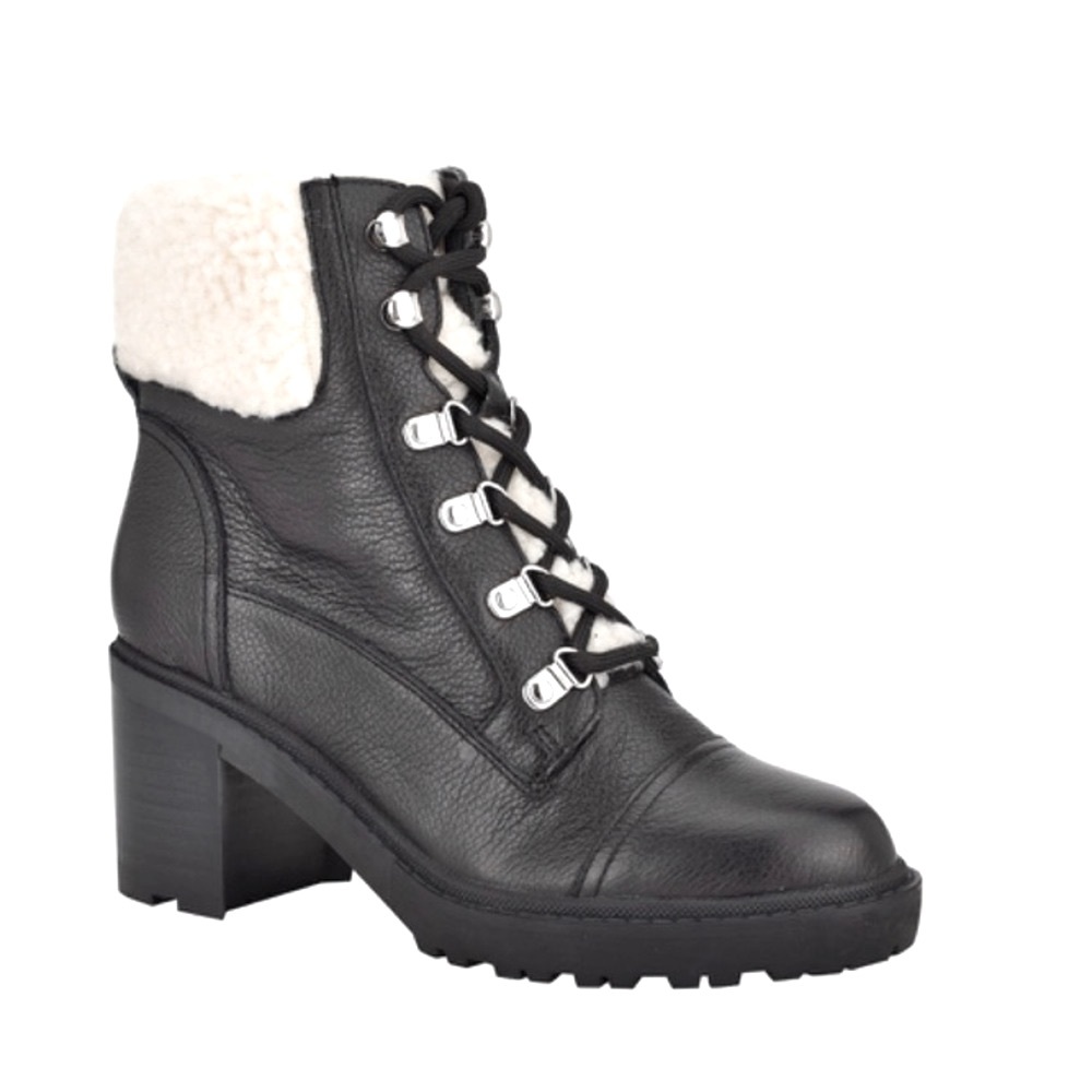 NEW MARC FISHER LAKYNN BLACK LEATHER BOOTS